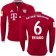 16/17 Bayern Munich #6 Thiago Alcantara Replica Red Home Long Sleeve Shirt