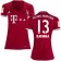 Women's 16/17 Bayern Munich #13 Rafinha Replica Red Home Jersey