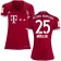 Women's 16/17 Bayern Munich #25 Thomas Muller Replica Red Home Jersey