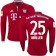 16/17 Bayern Munich #25 Thomas Muller Replica Red Home Long Sleeve Shirt