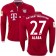 16/17 Bayern Munich #27 David Alaba Authentic Red Home Long Sleeve Shirt