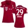 Women's 16/17 Bayern Munich #29 Kingsley Coman Authentic Red Home Jersey