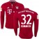 16/17 Bayern Munich #32 Joshua Kimmich Authentic Red Home Long Sleeve Shirt