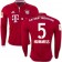 16/17 Bayern Munich #5 Mats Hummels Replica Red Home Long Sleeve Shirt